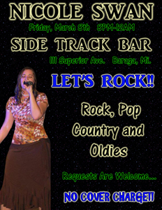 Side Track Bar (Baraga, Mi) March 8th, 2013 Gig Ad